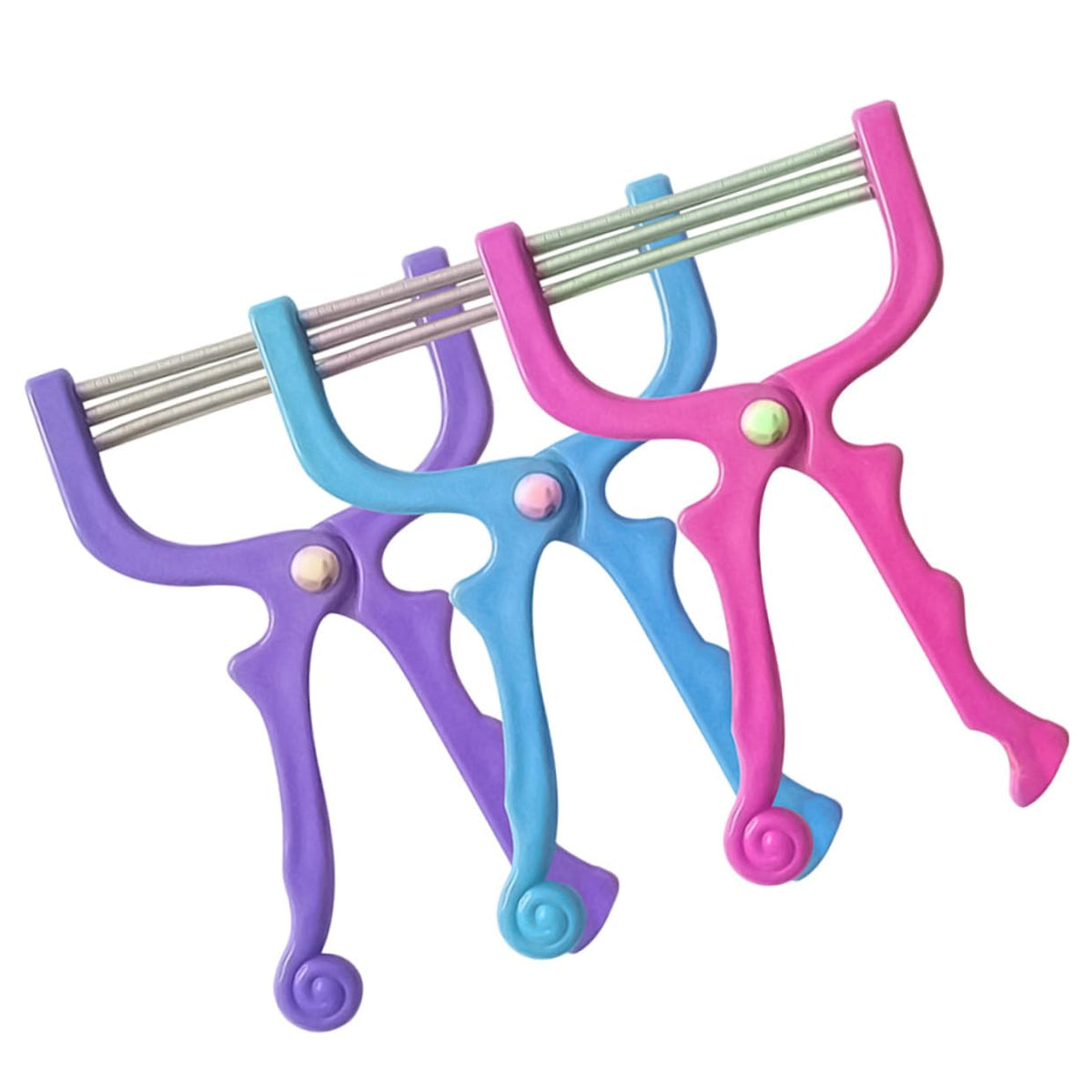 ERINGOGO Lot de 3 pilateurs Faciaux Ressort Indolores Portable pour Femmes et Hommes Outil D' pilation Visage Usage Quotidien Visage sans Produits Chimiques Couleur